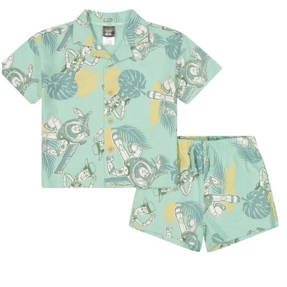New Disney Pixar Toy Story Toddler Boy Resort Short 2 piece Set Size 3t Buzz